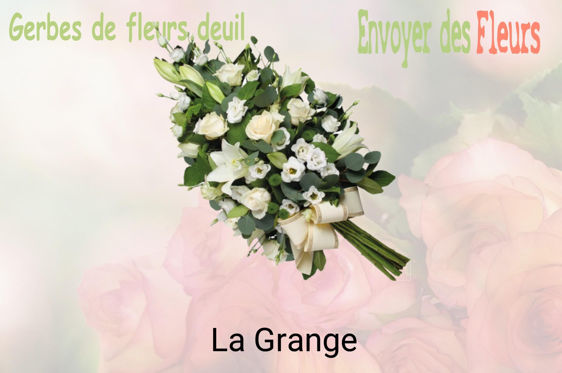 Gerbe de fleurs de deuil livrée à La Grange